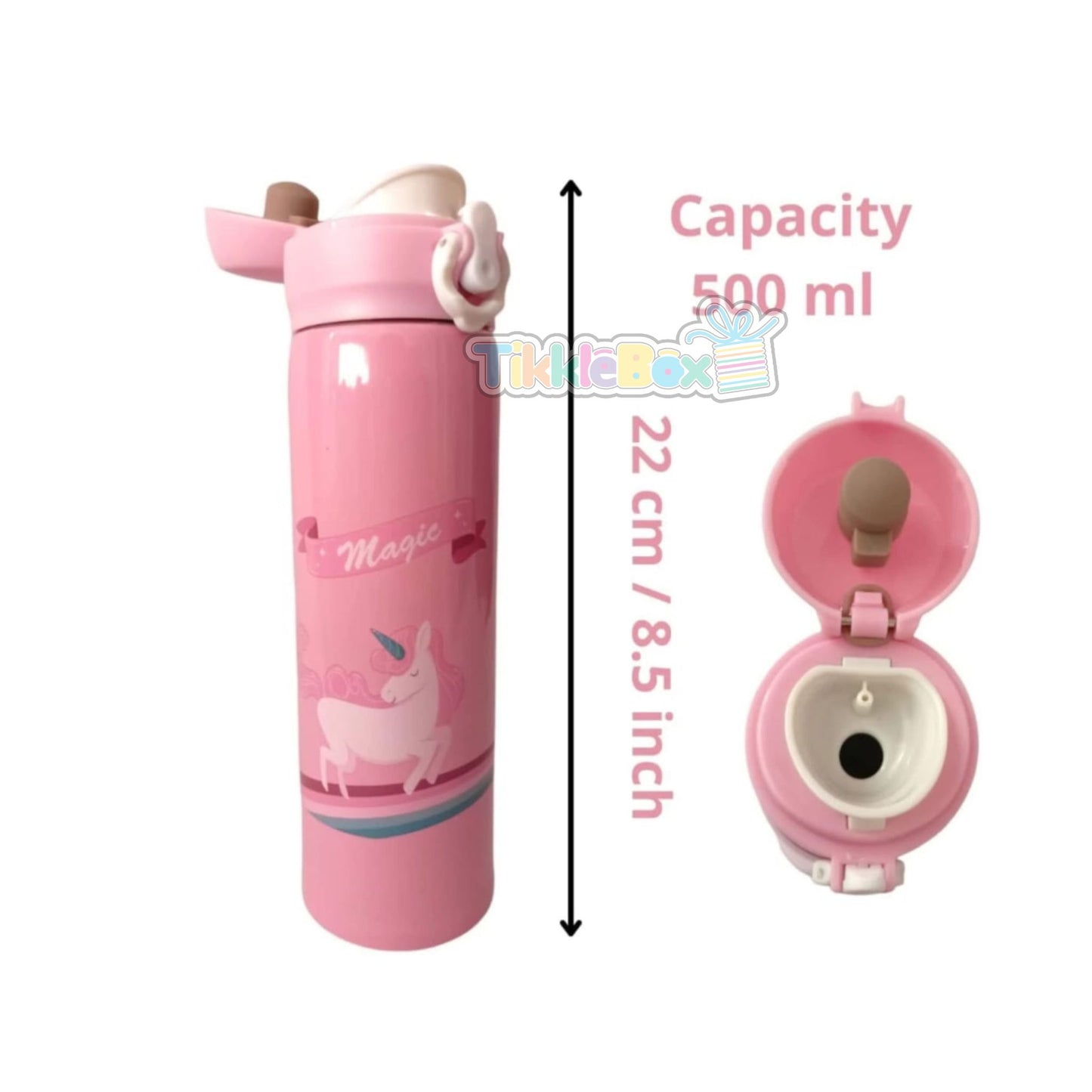 Unicorn Steel Vacuum Flask - Pink