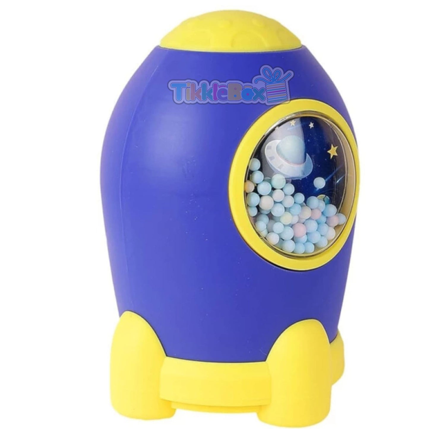 Rocket Piggy Bank - Blue & Yellow