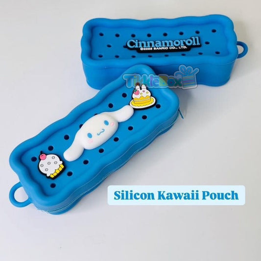 Kawaii Silicone Pencil Pouch  - Blue