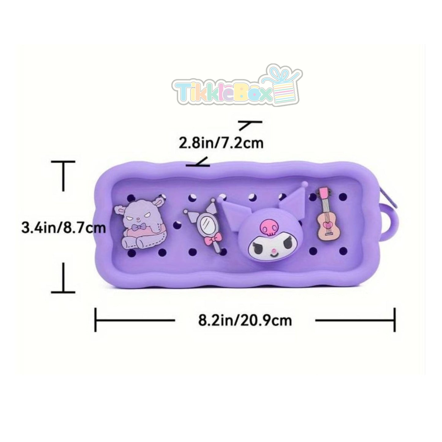 Kawaii Silicone Pencil Pouch - Purple