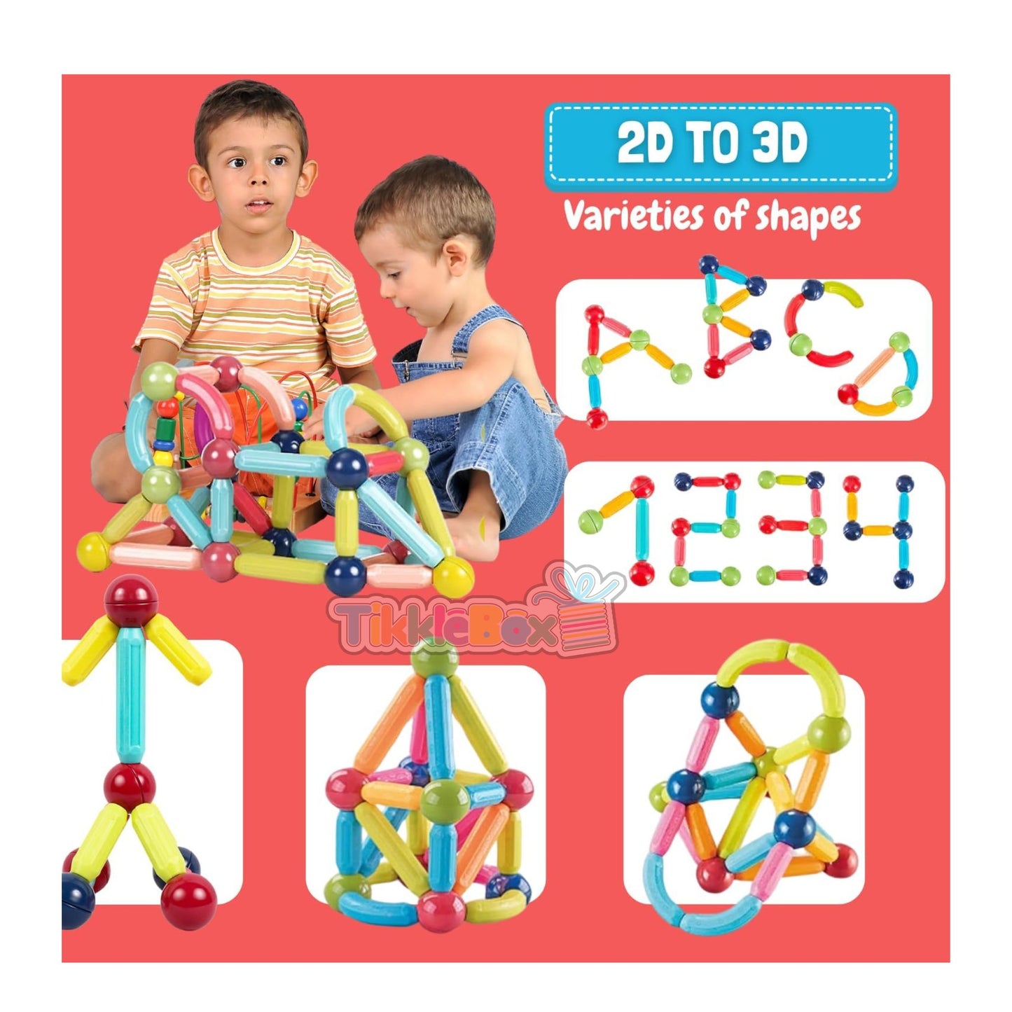 360 Rotation Magnetic Building Blocks: STEM Learning Toys for Pre-School